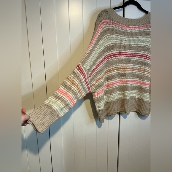 American Eagle Outfitters Striped Sweater - Beige, Pink, Green - Picture 6 of 6
